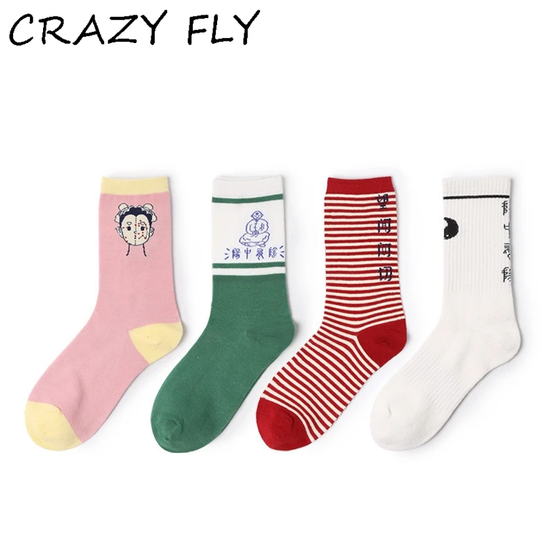 Магазин Crazy Fly 2019 весенние хлопковые носки Harajuku мужские и женские милые