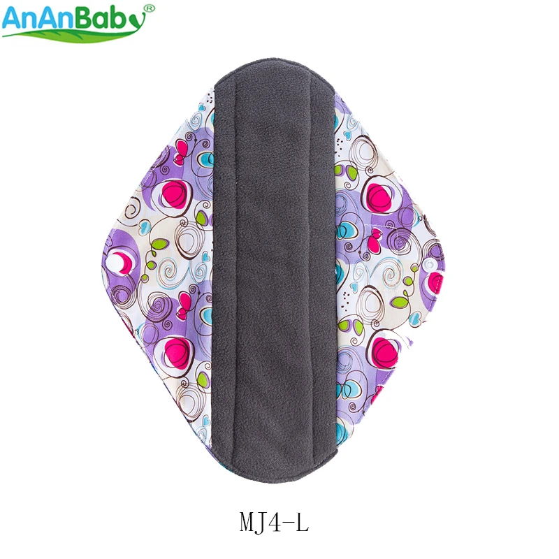 Ananbaby 10 шт. в партии моющийся санитарный Полотенца тканевые менструальные прокладки многоразовые прокладки Pad Размеры L(30,5 х 9