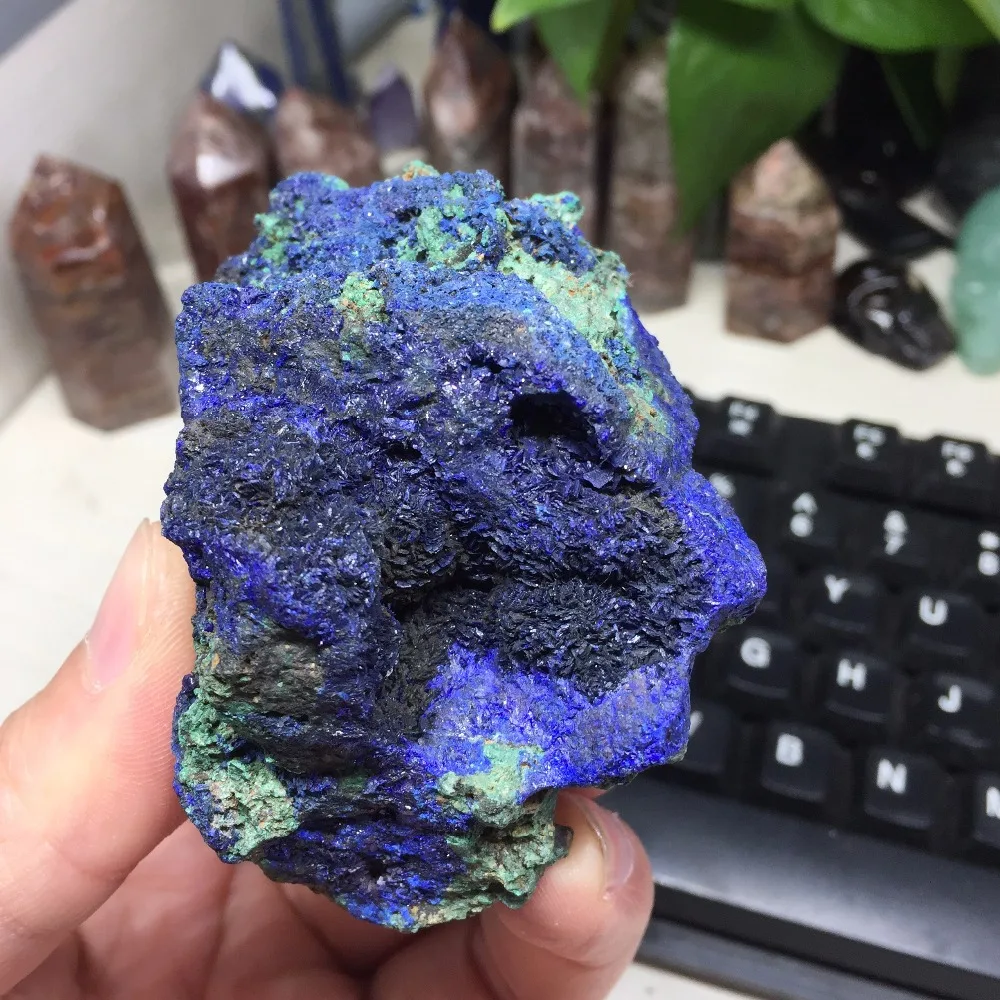 286 г натуральный чессилитовый материал образец Azurite Geode Bule и зеленый Целебный