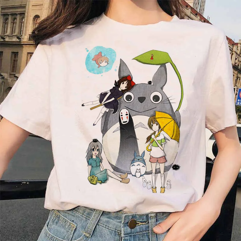 5530 Totoro Унесенные призраками студия Ghibli femme Футболка японская женская ulzzang футболка аниме Хаяо Миядзаки женская футболка Харадзюку 90s - Цвет: 5530
