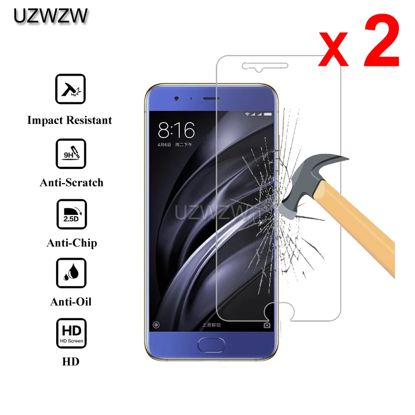 2 шт для Xiaomi mi 6 Pre mi um 2.5D 0,26 мм закаленное стекло для защиты экрана для Xiaomi mi 6 mi 6 защитное стекло