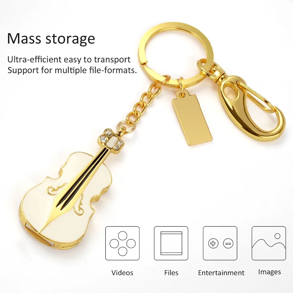 Высокое качество скрипка USB флэш накопитель металлическая палка 64 ГБ 32 16 8 4