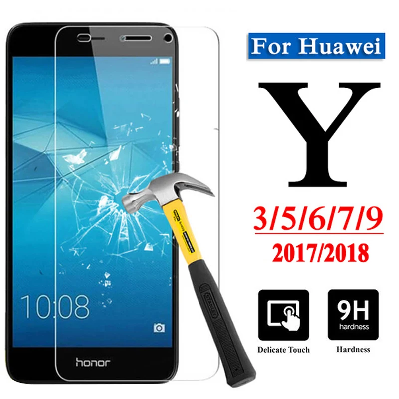 Для Huawei y7 prime 2018 защитное стекло whit huwei y9 закаленное y7prime 2017 y6 ii pro 7y защита