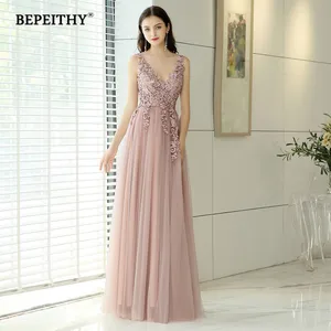Женское вечернее платье с V-образным вырезом, розовое длинное винтажное платье с разрезом, лето 2021