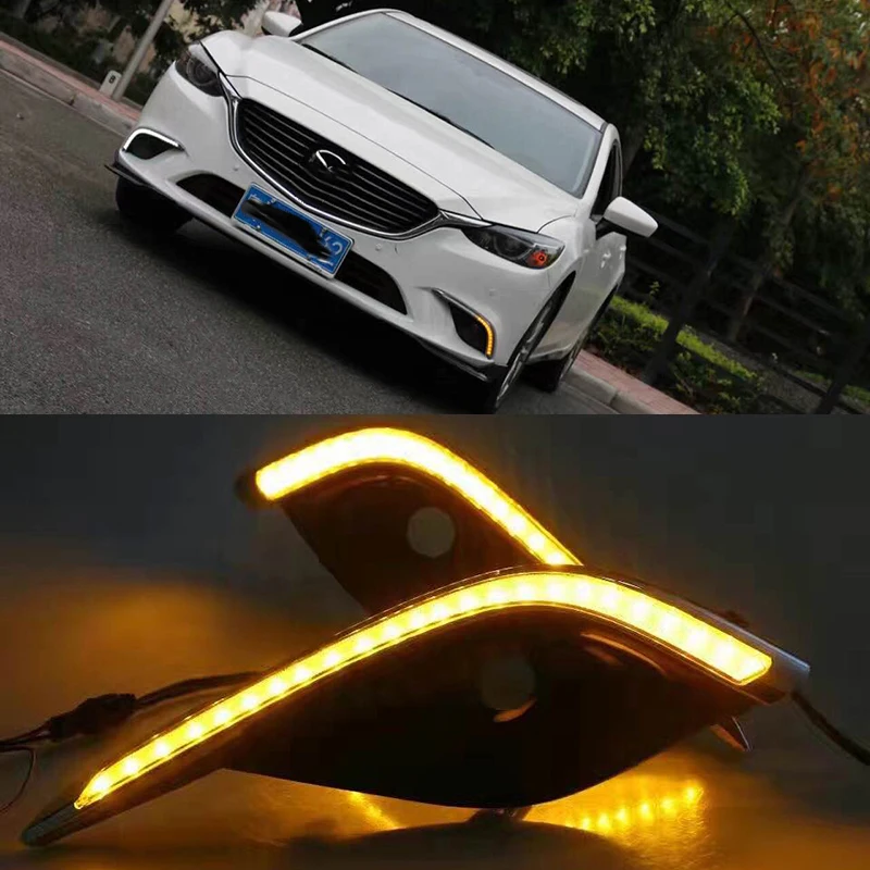 2 шт. Автомобильные светодиодные дневные ходовые огни для Mazda 6 Mazda6 Atenza 2016 2017