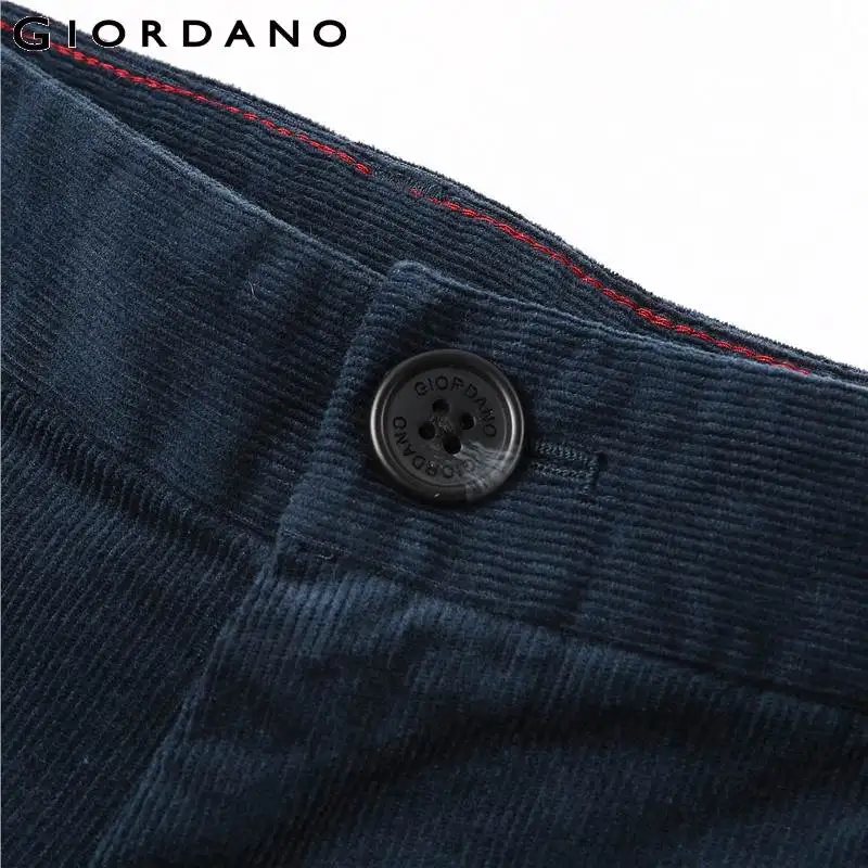 Giordano мужские повседневные вельветовые брюки из натурального хлопка данные имеют