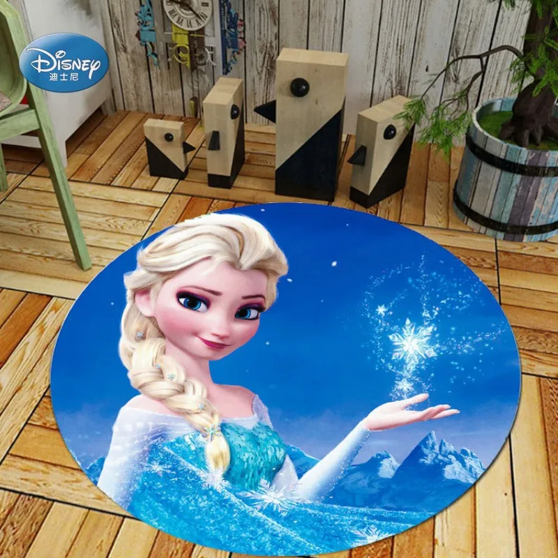 

Cartoon Blue Frozen Princess Elsa Anna Olaf Children Boys Girls Round Crawling Game Mat Bedroom Decor Carpet Indoor Bathroom Rug
