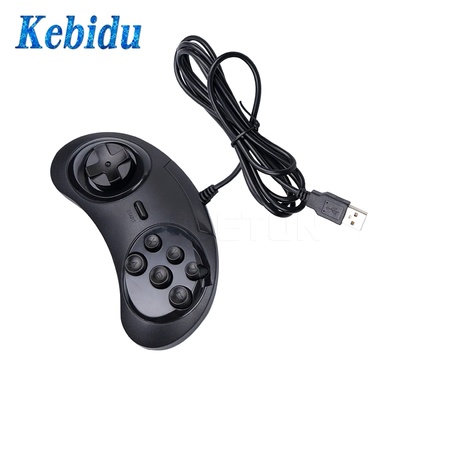 Kebidu 6 кнопок USB геймпад игровой контроллер для ПК MAC Mega Drive геймпады держатель