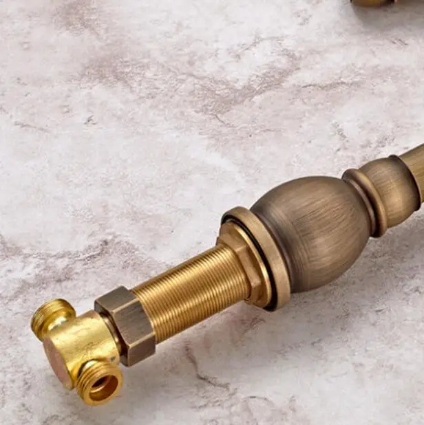 Антикварный кран для раковины с двойной ручкой смеситель 3 шт. набор античная