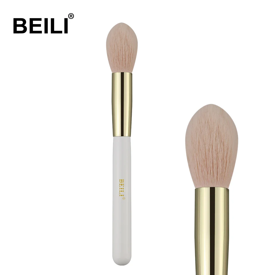SW05 BEILI перламутровая белая Профессиональная Кисть для макияжа Nano Wool Fiber Gold Powder Foundation blusher тени Контурные растушевки бескровные розовые волосы - Handle Color: SW05