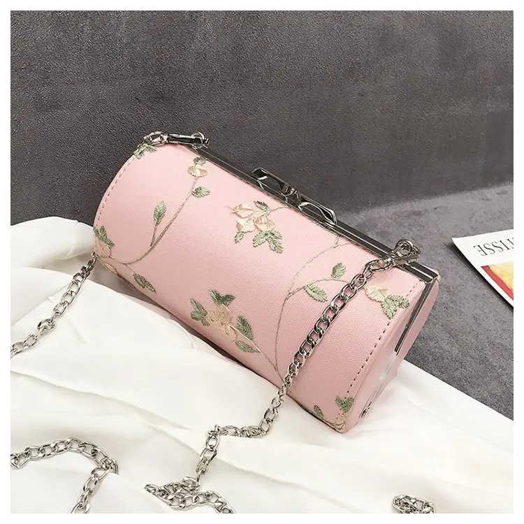 IMOK бренд crossbody hangbag для женщин с цветами сумки круглый плечевой ремень цепочка