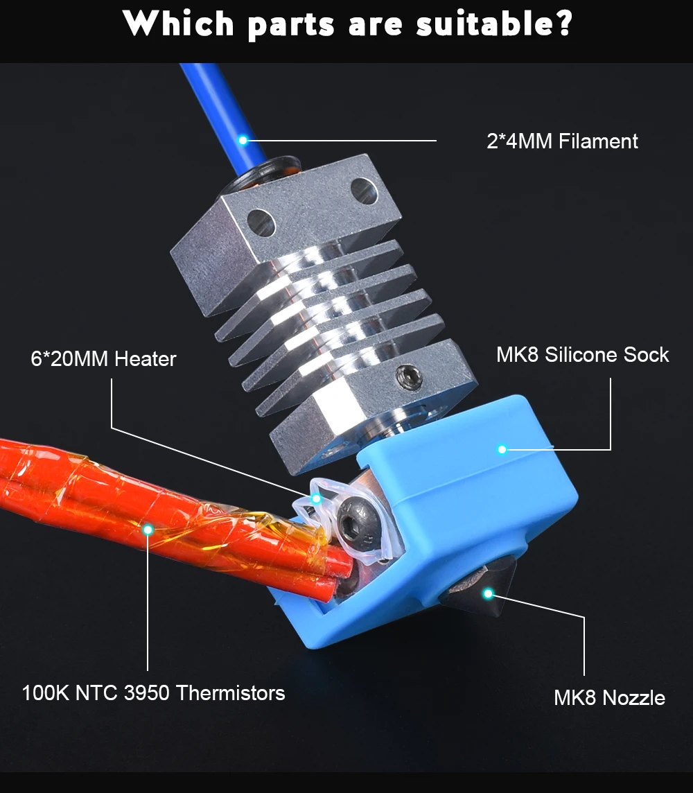 Все металлические CR10 радиатор обновленный комплект Hotend для CR10 Ender3 титановый тепловой выключатель микро Швейцарский радиатор трубы 3d принтер экструдер