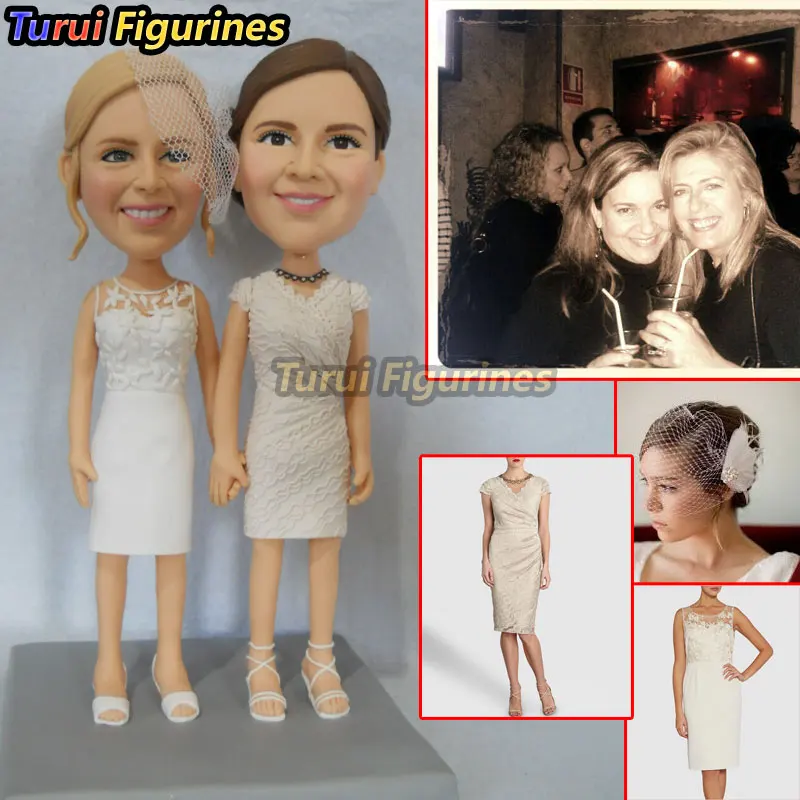 Скульптура Twin sister фигурка лесбиянок свадебный торт Топпер искусственная ручная