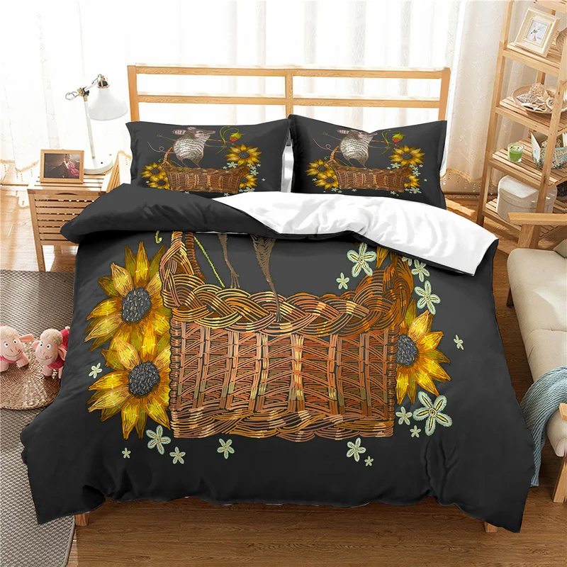 Yi Chu Xin Uncle mouse Bedding Set Queen Size animal Quilt Cover and Pillowcase Bedclothes Bed king comforter set | Дом и сад