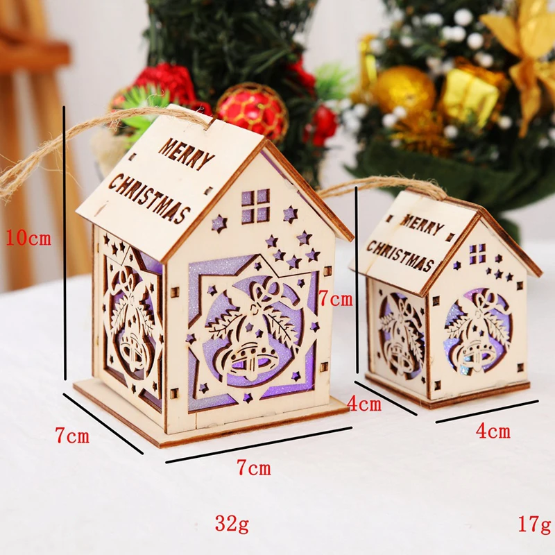 Светодиодные деревянные домики для дерева Navidad 2019 рождественские украшения дома