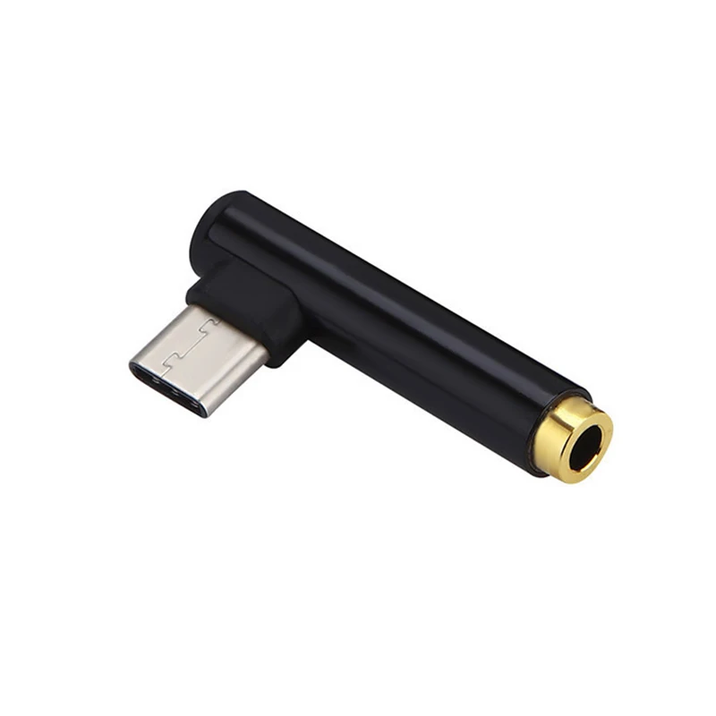 Тип usb C адаптер для 3,5 мм разъем для наушников аудио адаптер для huawei Коврики 20 10 Pro AUX кабель-разветвитель для oneplus 6 Т конвертер - Цвет: Black