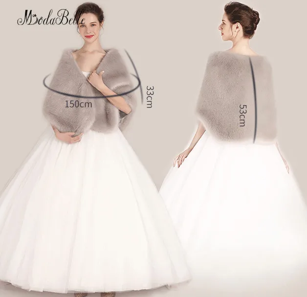 Modabelle белые свадебные накидки с искусственным мехом шаль на плечо свадебное