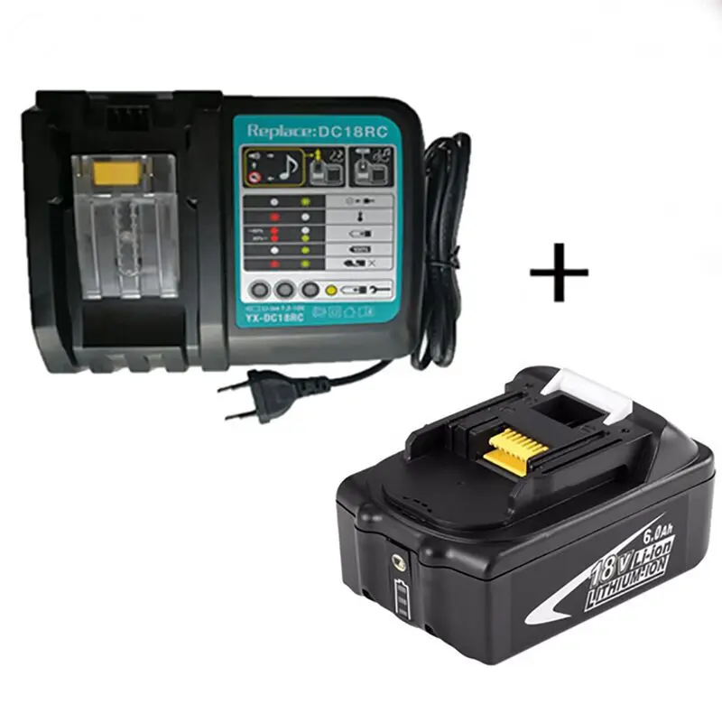 Для Makita 18v 6000 мА/ч, Перезаряжаемые Li-Ion Батарея с DC18RCT Батарея Зарядное устройство для MAKITA BL1860 BL1850 BL1830 Мощность инструменты Cell