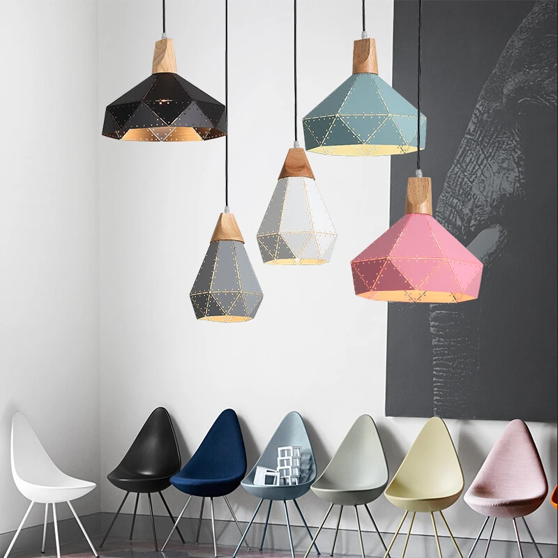 New Nordic Iron Pendant Lights Macaron lamp for Restaurant /Bar/Coffee Shop Home Lighting Luminarias