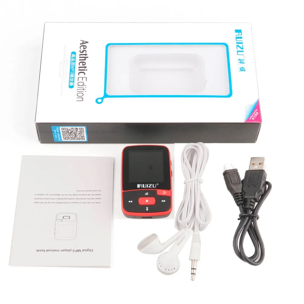 Ruizu X50 Спорт Аудио Мини Bluetooth Mp3 плеер Музыка Аудио Mp 3 Mp-3 с радио цифровой Hi-Fi экран Fm Flac Usb 8 ГБ потери