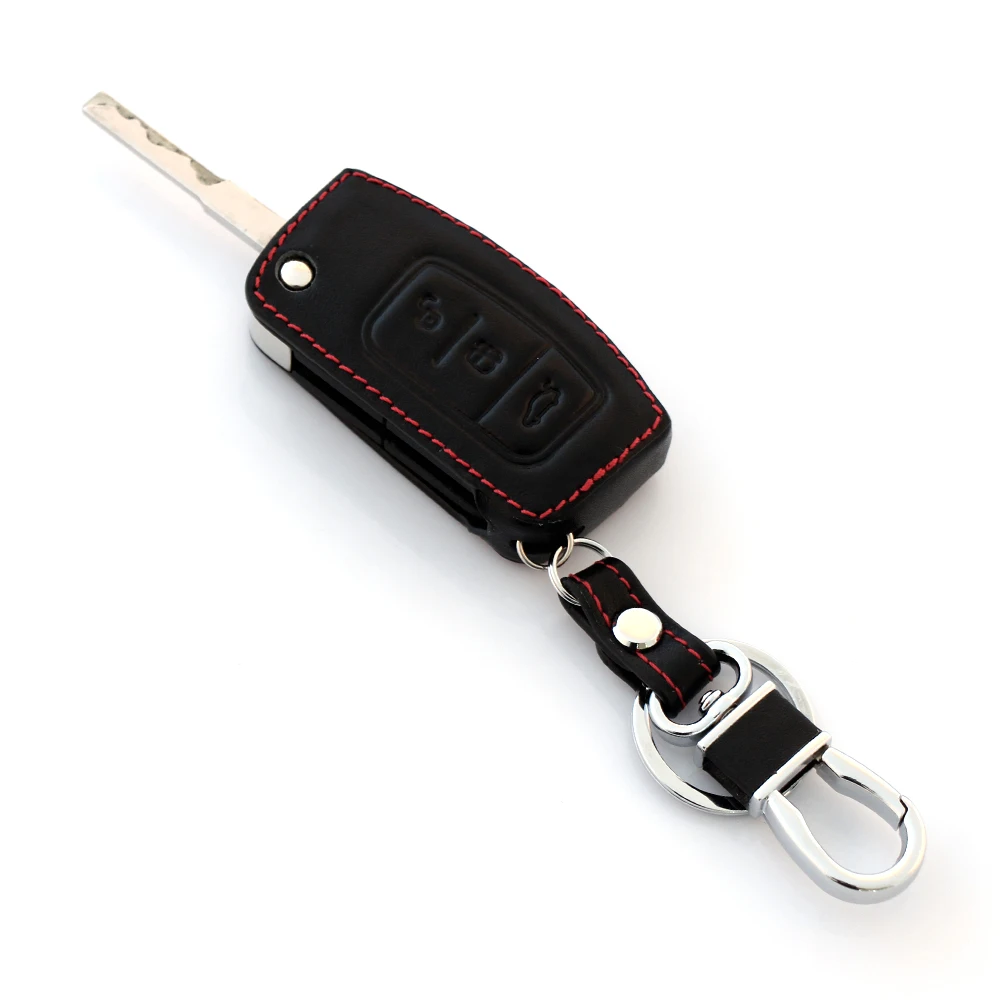 Новейший автомобильный Стайлинг брелок черный кожаный чехол держатель для ключа
