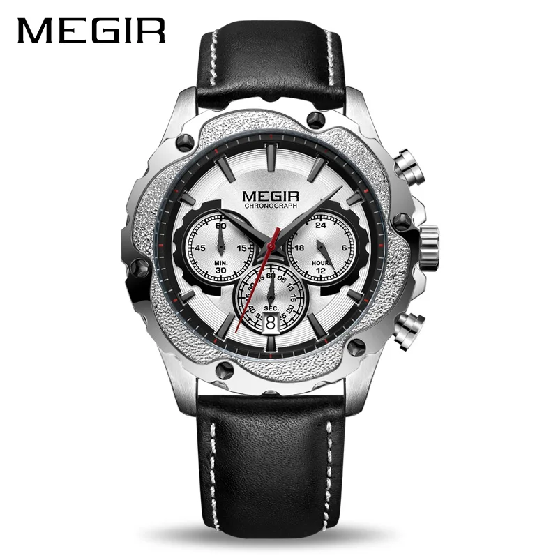 

MEGIR Chronograph Sport Watch Men Relogio Masculino Top Brand Luxury Army Military Watches Clock Men Creative Quartz Wrist Watch