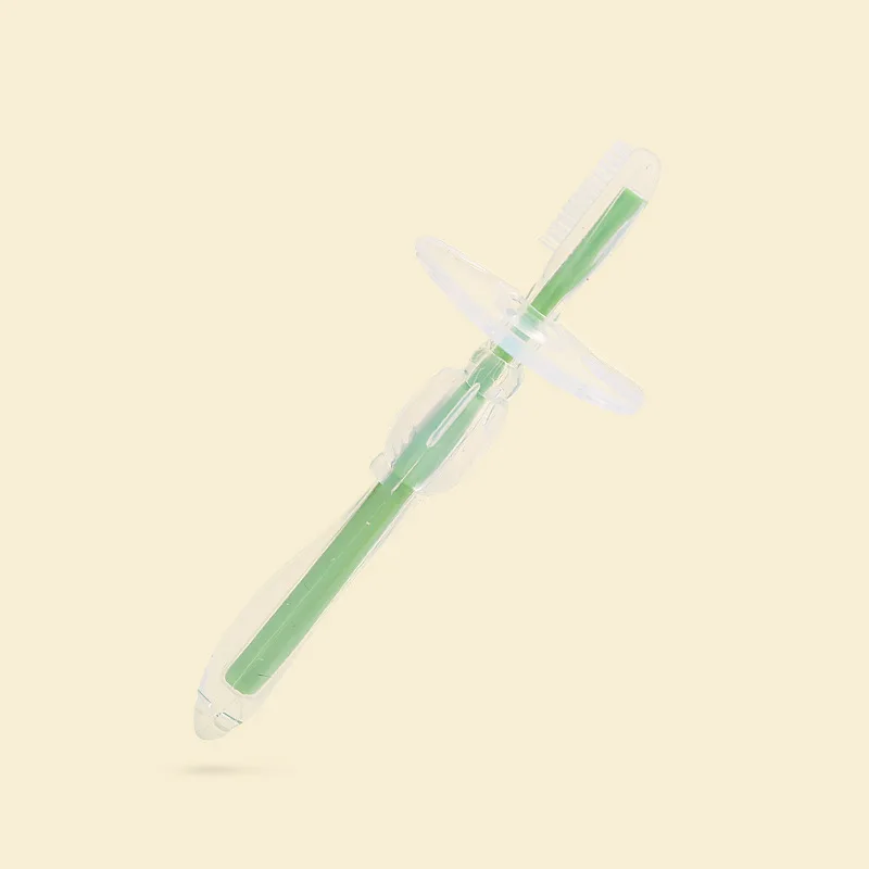 Green 1 шт., Мягкая силиконовая учебная зубная щетка, детская зубная щетка, инструмент для ухода за полостью рта, Детский защитный Прорезыватель для зубов - Цвет: Green