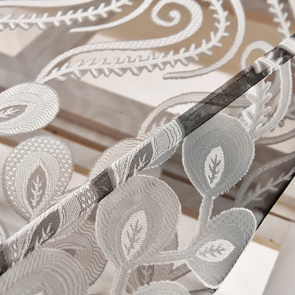 Оконные шторы для спальни гостиная прозрачная полоса сплошной цвет 1 шт. износ