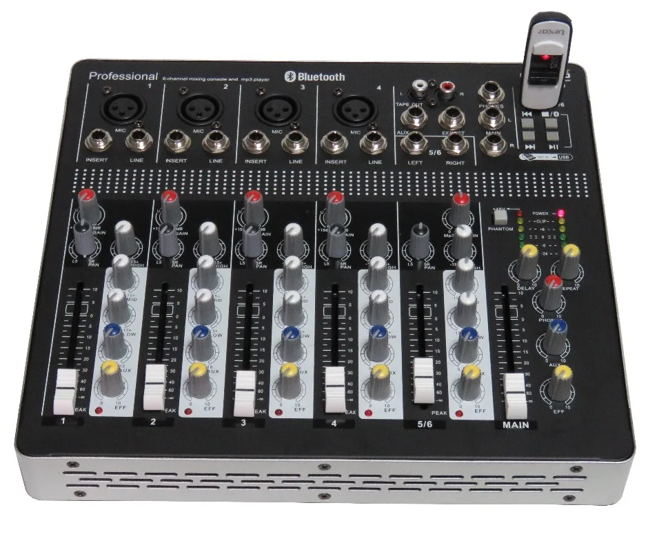 STARAUDIO Pro PA DJ сценический караоке 6-канальный BT USB микширующий пульт с гарнитура UHF