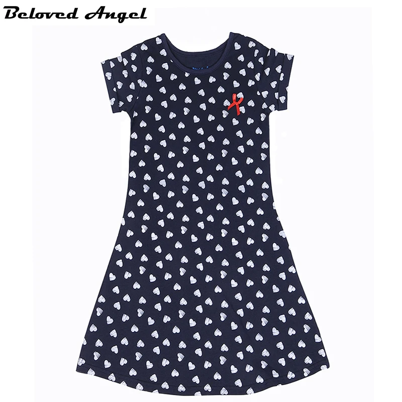 100%Cotton Children Toddler Girls Dress Beach Summer 2019 Casual Princess Teenage Kids Girl bebe Vestido Party Wear 1-13T | Детская