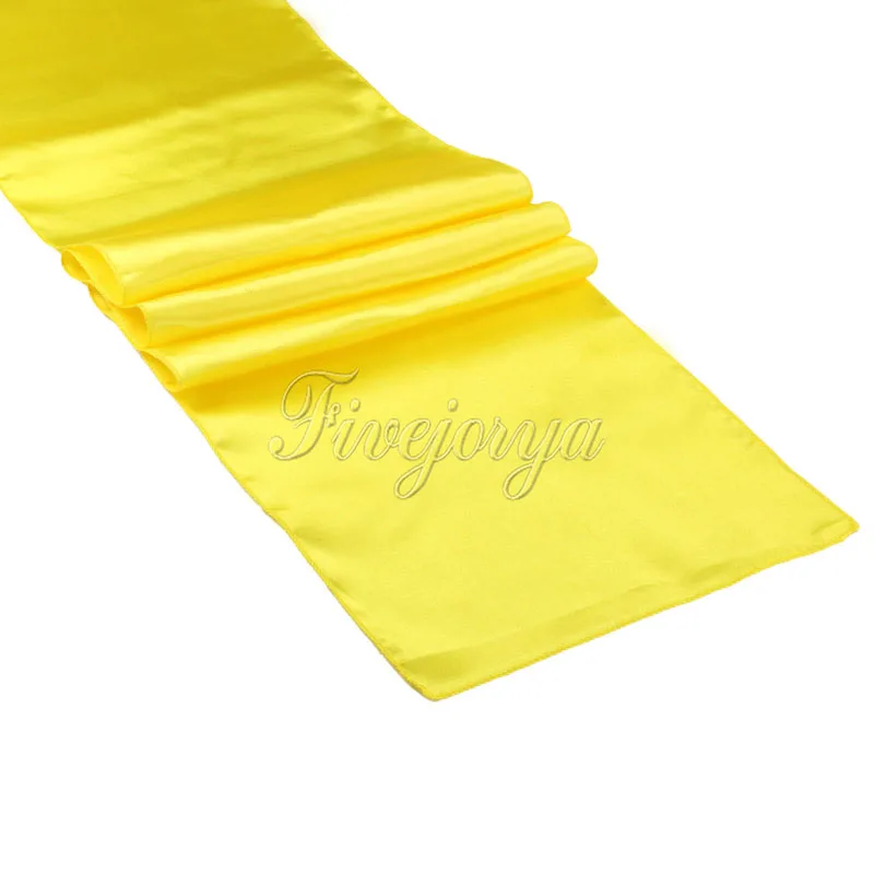 10PCS New Yellow Satin Table Runners 12&quot x 108'' Wedding Party Banquet Decorations 30cm 275cm | Дом и сад