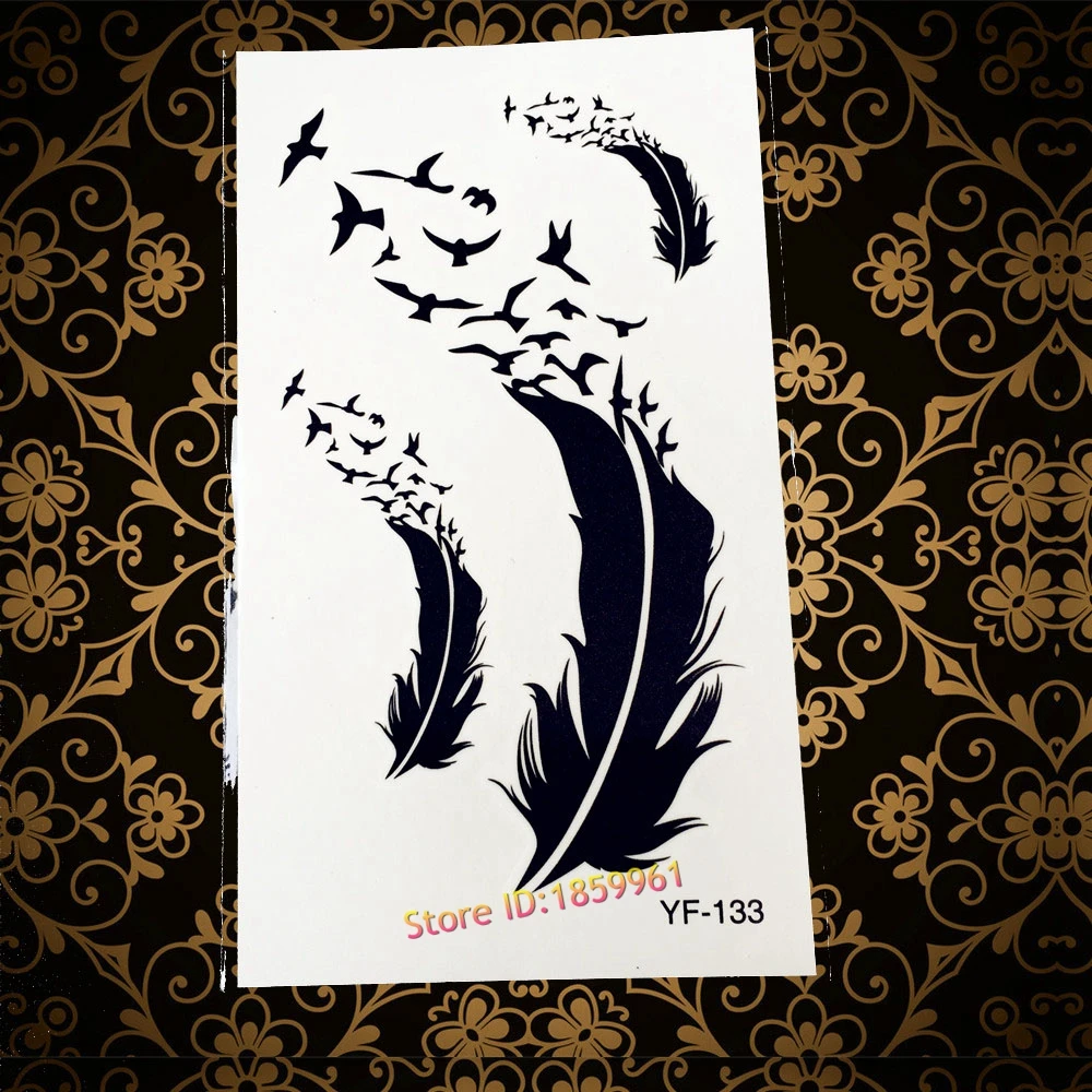 

Hot Fashion Angel Feather Temporary Tattoo Stickers For Sexy Women AYF-133 Girl Flying Bird Wings Fariy Design Tattoo Paste
