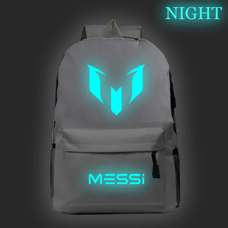 Luminous Galaxy FootBall Star Messi Boy School bag Women Bagpack Teenagers Schoolbags Men Children Student Backpacks - Цвет: 03