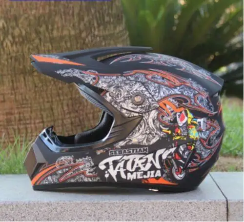 Профессиональный мотогонок мотокросса шлем hors маршрут шлем Capacete Moto Casco внедорожные нижнее белье с рисунком из мультфильма трусы для мотоциклетного шлема - Цвет: black