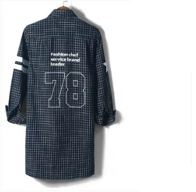 M ~ 4XL! Новая мужская одежда больших размеров Корейская рубашка с длинным рукавом в