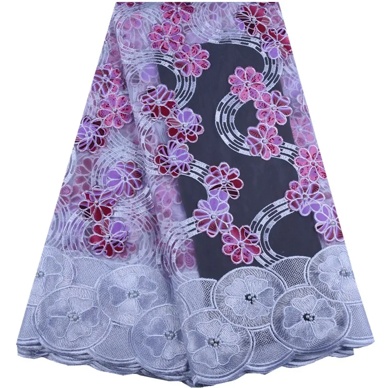 Новейшая белая африканская кружевная ткань 2019, Высококачественная кружевная французская кружевная ткань с цветами, нигерийская кружевная ткань для платья S1005
