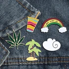 Брошь в виде разноцветных листьев, эмалированная брошь напиток для женщин и мужчин, Подарочная брошь для детей, оптовая продажа