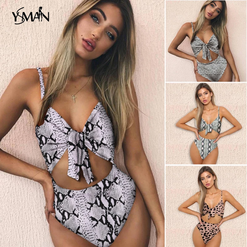 Yisima цельный купальник женский однотонный бикини 2019 полосатый летний купальный