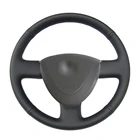 Черная оплетка из искусственной кожи чехол рулевого колеса автомобиля для Honda Civic Jazz 2001 2002 2003 2004-2005