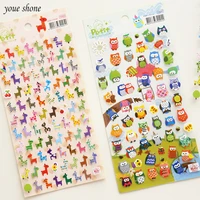2pcs cute stationery stickers scrapbooking giraffe owl diary decorative stickers office students children supplies