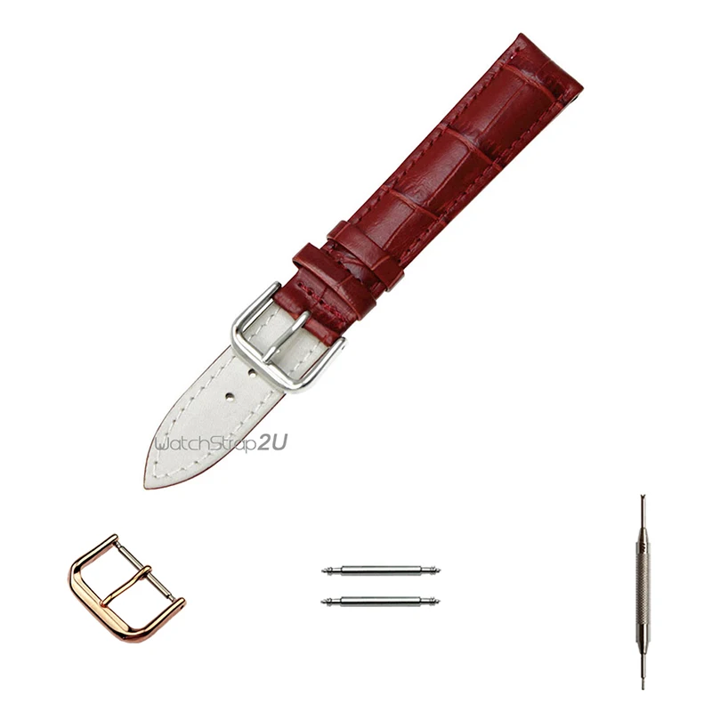 Серебро + розовое золото Булавки пряжки синий красный белый крокодил зерна кожа