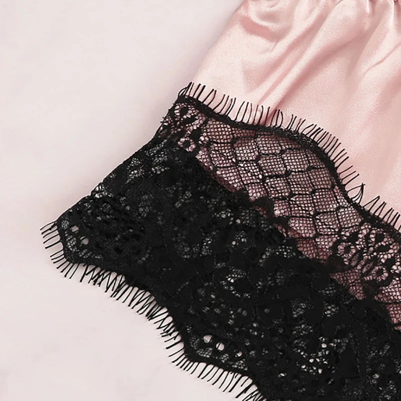 Dotfashion цветочный кружевной Бралетт с атласными шортами для женщин летний сексуальный комплект Дамский бюстгальтер и шорты комплект нижнего белья