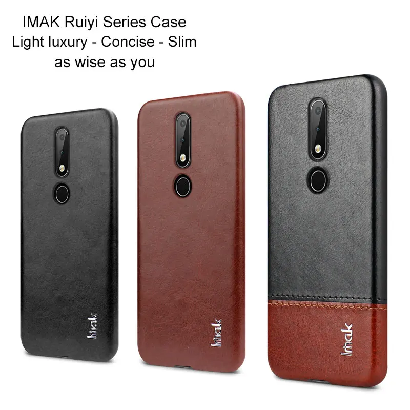 IMAK Ruiyi серия Роскошная кожа из искусственной кожи чехол для Nokia 6 1 Plus X6 Sirocco твердый