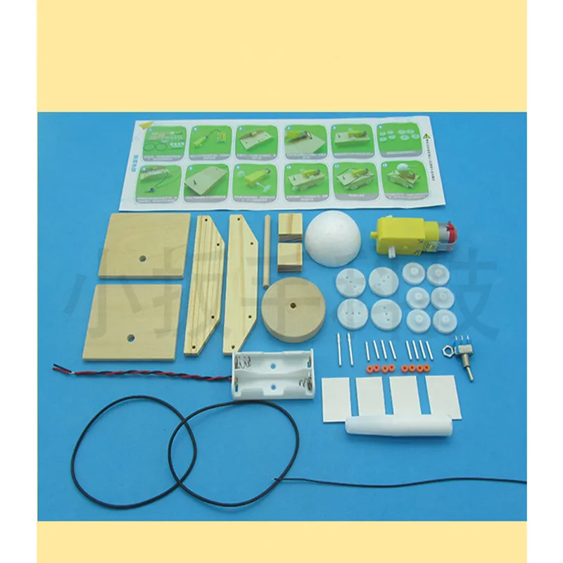 

Happyxuan Cool Kids Creative DIY Assembled Tank Model Kits Wood Material Physical Science Experiment Toys Educational Children