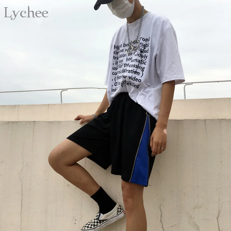 Шорты Lychee женские в стиле Харадзюку летние повседневные свободные с боковым