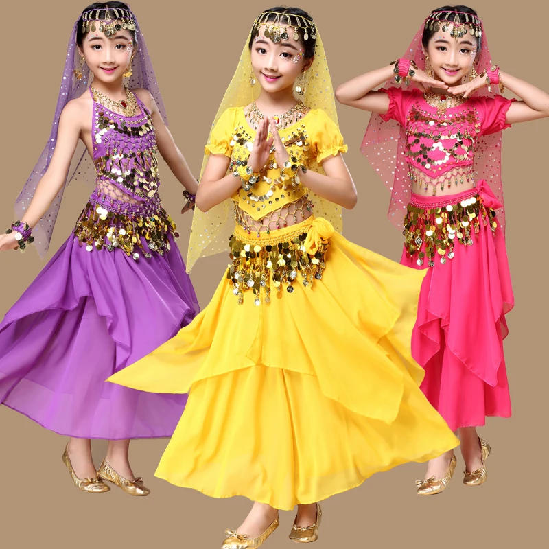 Новинка 2017 года комплекты для Танцев Живота девочек Одежда танцев качественное