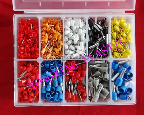 

895PCS/box cord end terminal wire cable ferrules from #22 to#10 10 size 8 color