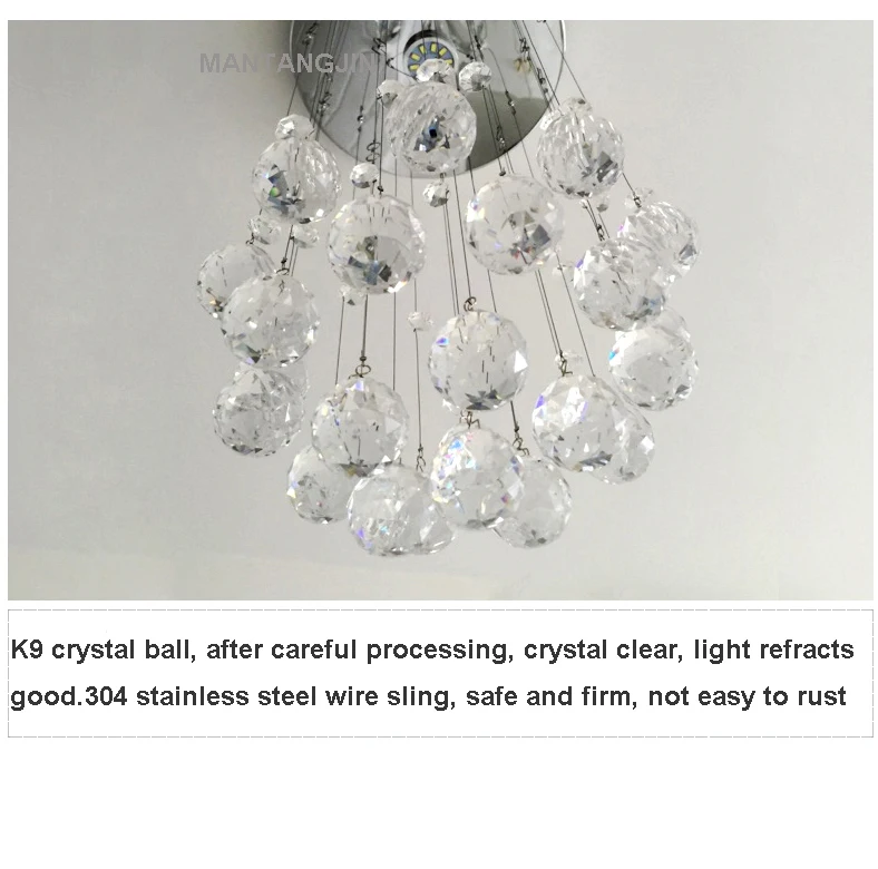 Современный хрустальный потолочный светильник светодиодная лампа на спирали