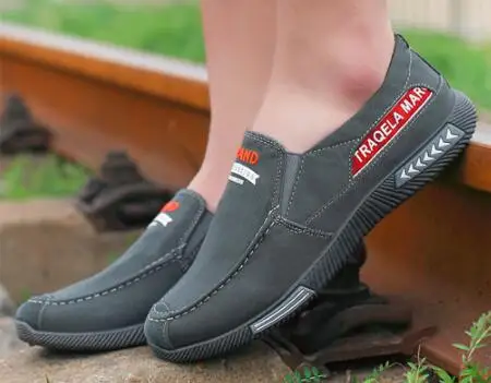 2019Men's Casual Canvas Shoes Flats Breathable No-slip Slip-on Loafers Fashion All-match Sneakers Comfortable Peas | Обувь
