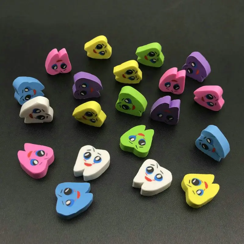 50pcs Molar Shaped Tooth Rubber Erasers Dentist Dental Clinic School Great Gift#723